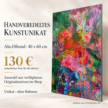Handveredeltes Kunstunikat auf Alu-Dibond 60 x 40 cm