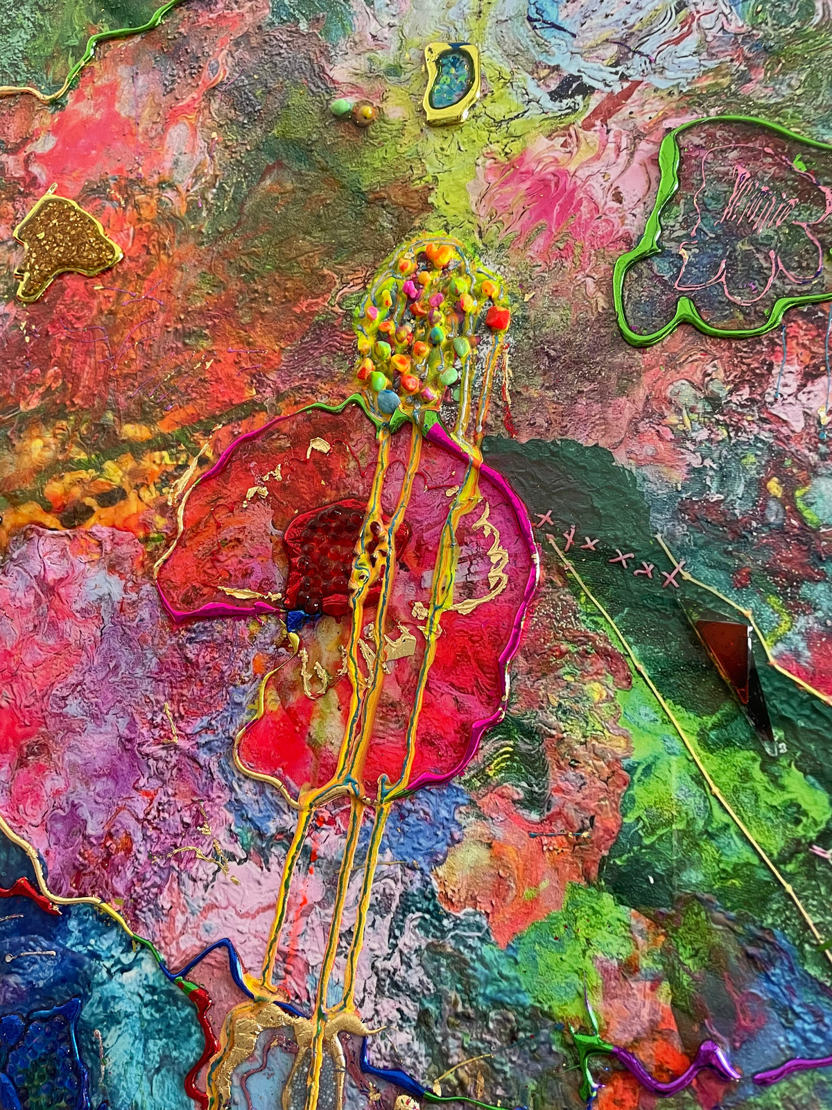 #61 - Handveredeltes Mixed-Media-Unikat auf Alu-Dibond