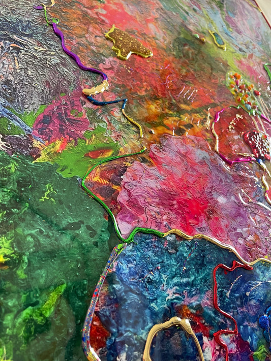 #61 - Handveredeltes Mixed-Media-Unikat auf Alu-Dibond