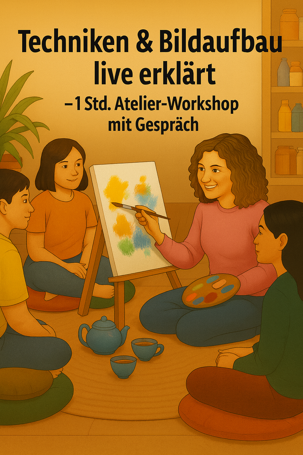 1 Std. Zuschauen, Fragen & Verstehen: Mixed Media live - Uhrzeit nach Absprache